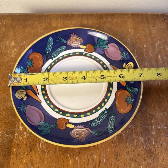 Vintage Disney Minnie Mouse Veggie Vegetables Soup Saucer Small Plate Dish 7” - Picture 4 of 7